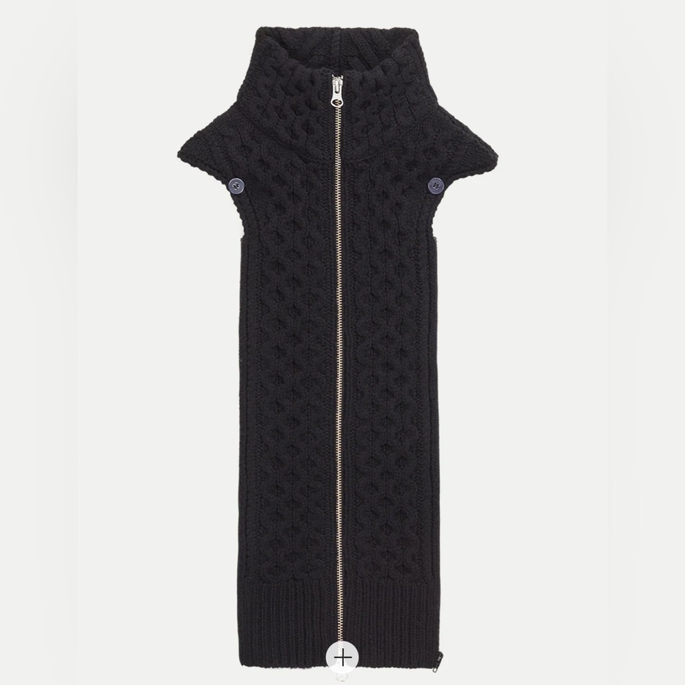 Veronica beard upstate Dickey insert nwt cable sweater wool $275 NWT black cuffs